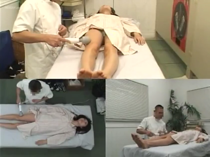 放松 · 诊室 · 按摩器 · 条纹长袍 · 患者平躺全身
