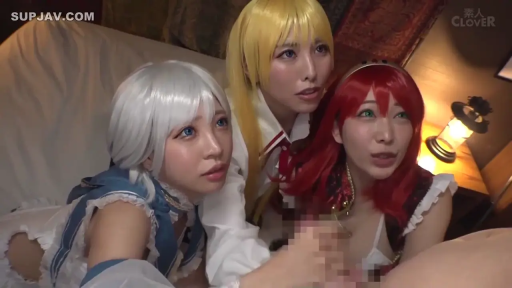 室内 · 面部特写 · 多人 · 惊讶 · 手淫 · 假发 · Cosplay · 倾身