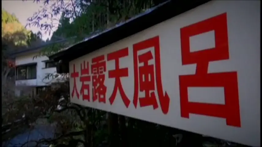 室外 · 招牌 · 招牌文字特写 · 日语招牌写着大岩露天风吕