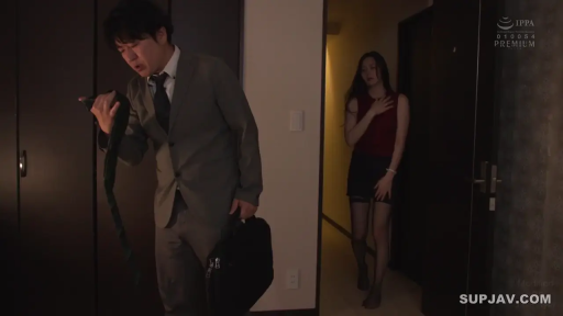 走廊 · 黑色吊带丝袜 · 昏暗灯光 · 疲惫 · 领带 · 女人身穿吊带黑丝的身影