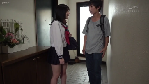 百褶短裙 · 学生书包 · 室内玄关 · 面带微笑 · 中景镜头