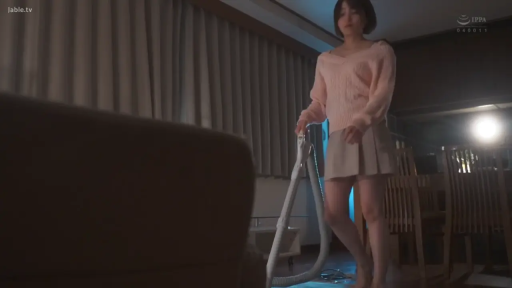 平静 · 客厅 · 米色百褶短裙 · 吸尘器 · 室内光线暗淡