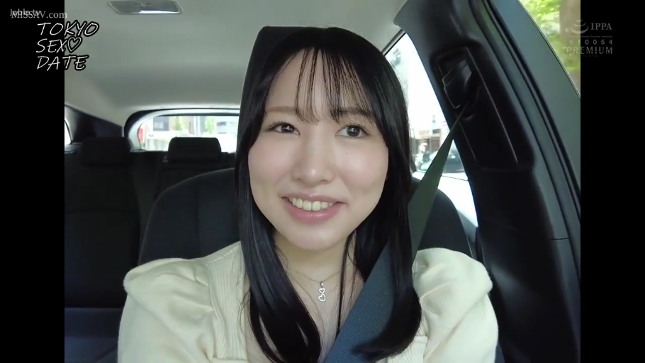 坐姿 · 脸部 · 微笑 · 聊天 · 米色上衣 · 车内 · 安全带