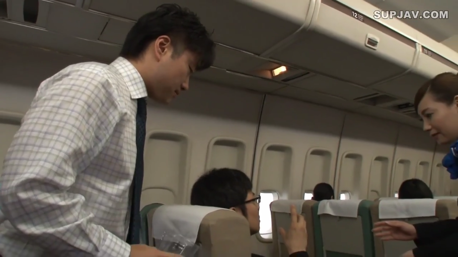 格子衬衫 · 站立 · 自然 · 対話 · 飛行機の座席 · 飞机机舱 · 空姐