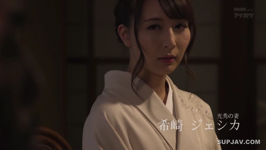 凝视 · 脸部特写 · 日式房间 · 白色和服 · 画中文字幕