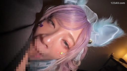 室内 · 口部特写 · 半开双眼 · 猫耳头饰 · 口交 · 女仆装风格