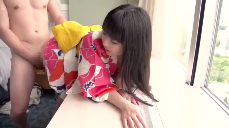 马赛克 · 后入 · 酒店 · 和服衣领 · 略带羞涩 · 黄色腰带