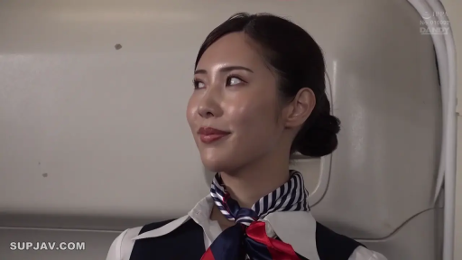 坐姿 · 微笑 · 半身特写 · 侧头凝视 · 丝巾 · 空姐制服 · 飞机机舱 · 职业女性