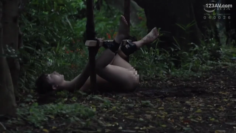 全裸 · 马赛克 · 中景 · 捆绑 · 痛苦 · M字开腿 · 森林 · 束缚具
