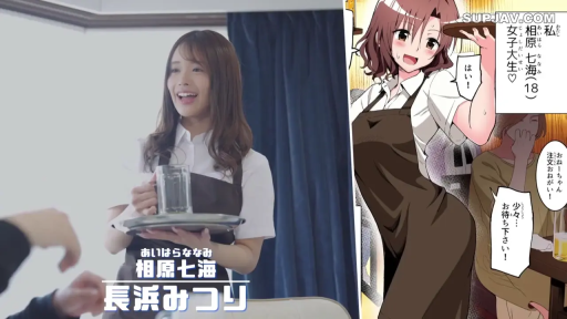 开朗 · 深色围裙 · 餐厅 · 围裙 · 画中画效果 · 人物半身像