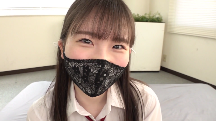 口罩特写 · 卧室 · 红色领带 · 甜美微笑 · 清纯风 · 黑色蕾丝口罩