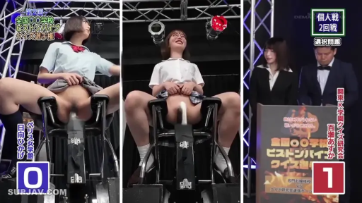 愉悦 · 中景 · JK制服 · M字开腿 · 假阳具 · 演播室 · 骑乘活塞机 · 日本AV综艺