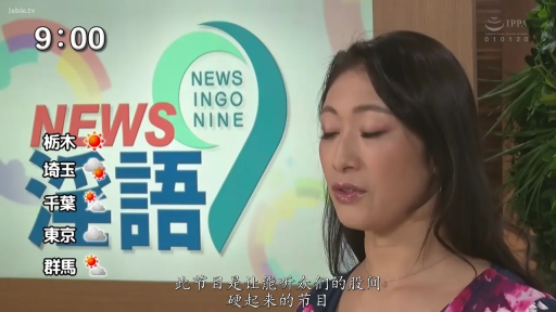 职业微笑 · 中文字幕 · 演播室 · 人物面部特写 · 花色上衣 · 新闻演播背景