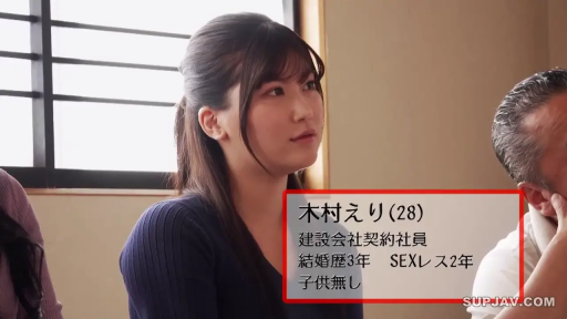 略带忧郁 · 上半身中景 · 访谈室 · 深蓝色针织衫 · 身份字幕 · 无性生活标签