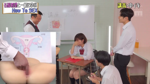 教室 · 女子校生制服 · 指入れ