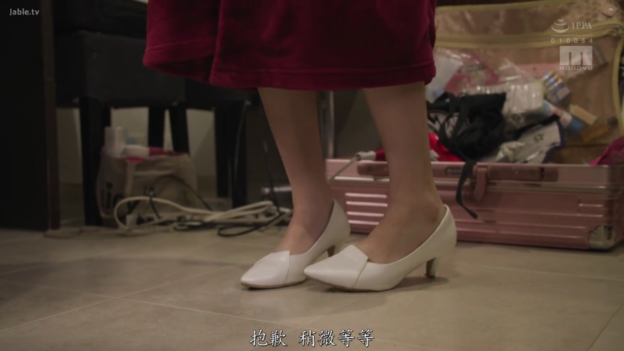 行李箱 · 酒店房间 · 鞋子特写 · 白色尖头高跟鞋