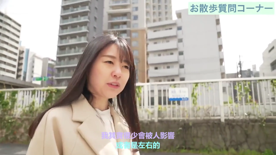 脸部特写 · 交谈中 · 中文字幕 · 麦克风 · 城市街道 · 米色大衣