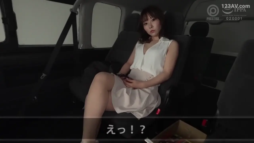 略显惊讶 · 携帯電話 · 浅色短裙 · 汽车内部