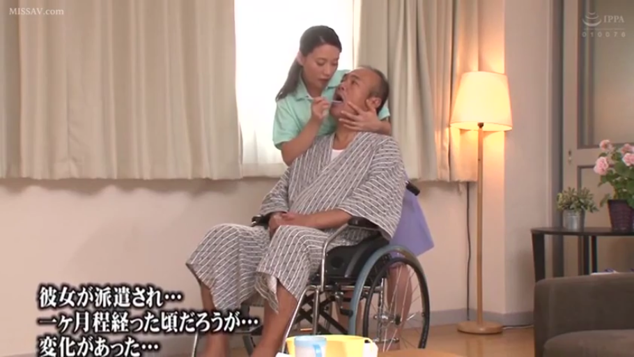卧室 · 病号服/浴衣 · 顺从 · 牙刷 · 看护脸部特写 · 字幕显示剧情提示