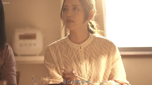 坐姿 · 忧郁 · 白色衬衫 · 面部特写 · 居家 · 餐厅 · 用餐 · 筷子