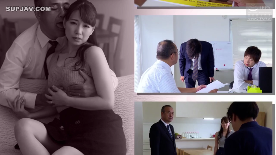 衬衫 · 会议室 · 紧身针织背心 · 摸胸 · 职场制服 · 中老年男人猥琐色情 · 中老年男人抚摸女性乳房特写