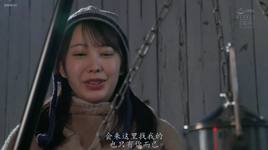 微笑 · 面部特写 · 中文字幕 · 谈话 · 毛衣 · 正面 · 木屋 · 吊锅