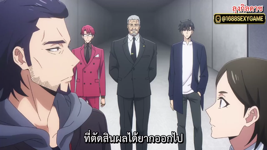 严肃 · 站立 · 注视 · 走廊 · 西装 · 侧脸 · 动漫