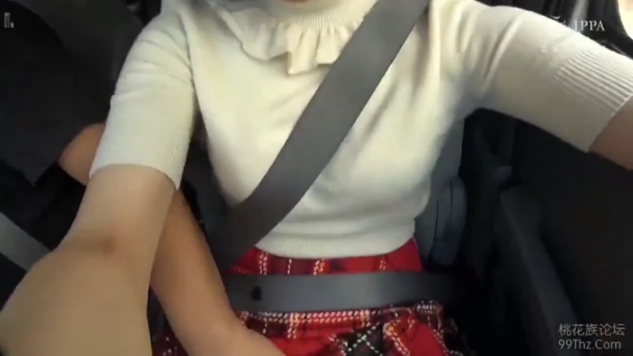 上半身特写 · Seat belt · 汽车内部 · 红色格纹裙