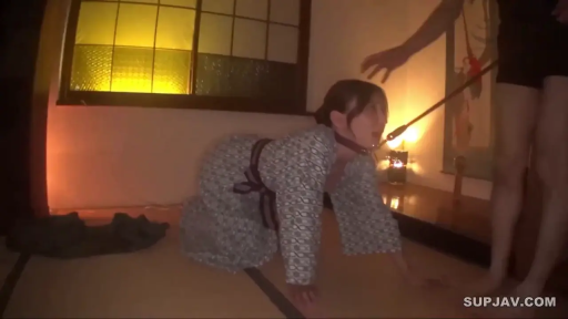 和室 · 牽引ロープ · 光线昏暗 · 顺从 · 浴衣 · 颈部项圈