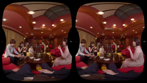 座り姿勢 · 全景 · 自然 · 酒杯 · 休闲服 · VR视角 · 多人社交 · 会所